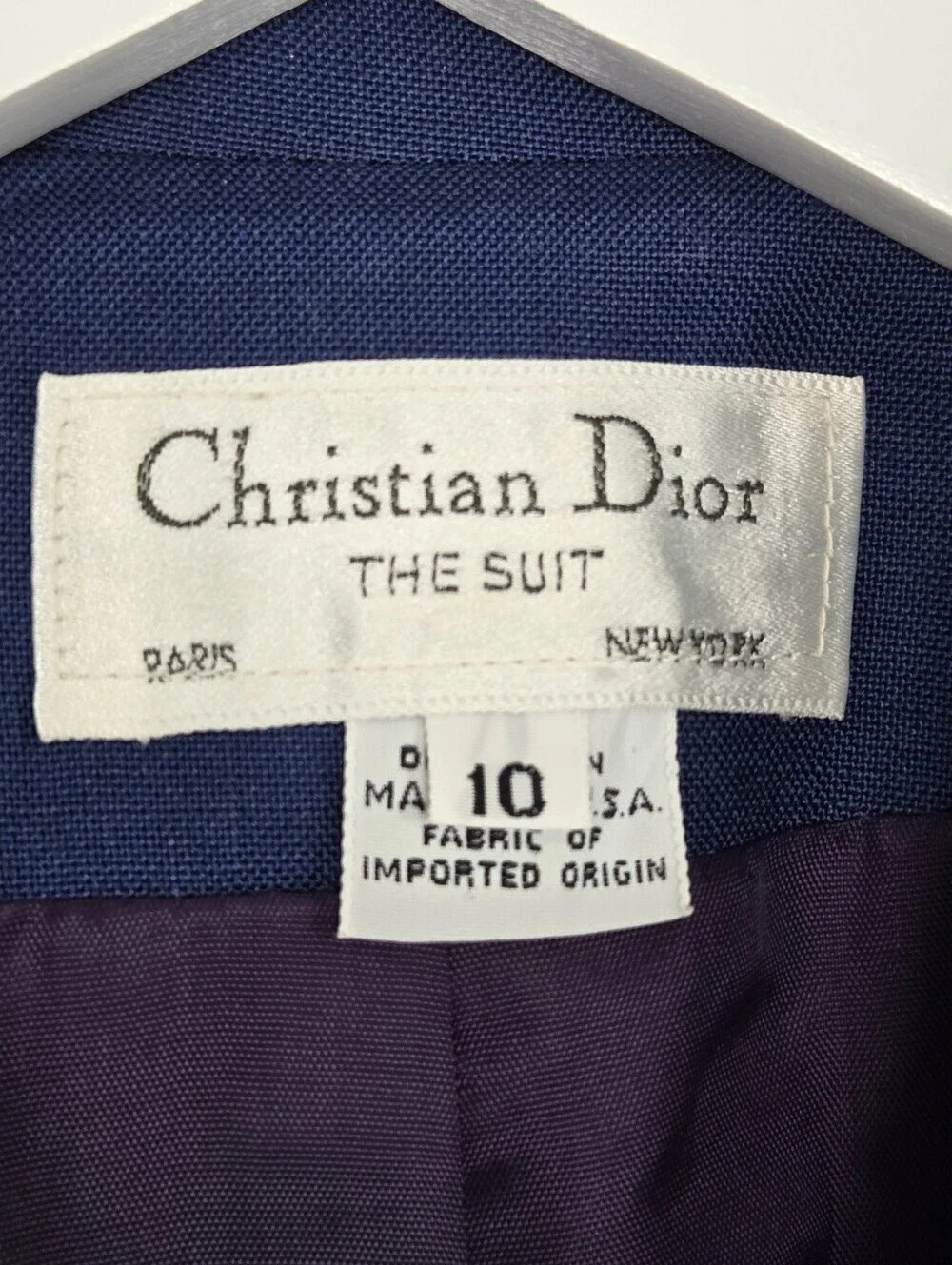 Vintage Christian Dior Double Breasted Blazer with Abalone Shell Buttons Size 10